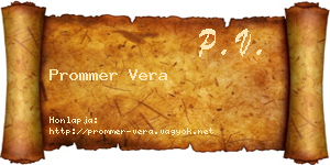 Prommer Vera névjegykártya